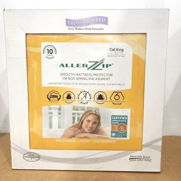 Protect-A-Bed Cal King AllerZip Smooth‎ Mattress Encasement Bedbug Allergy Proof